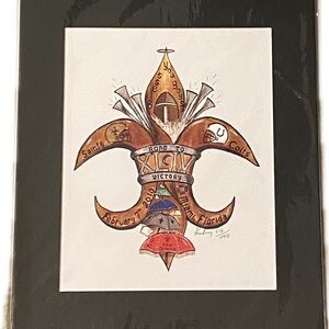 Matted Fleur de Lis 2010 Super Bowl print